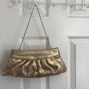 Steve Madden small gold evening bag 11” x 5”